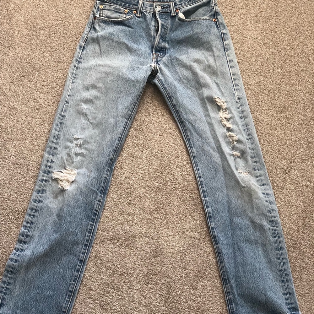 Distressed Levi’s 501s